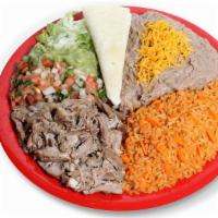 Combo #13 (Carnitas Plate) · Shredded pork carnitas, with lettuce, pico de gallo, guacamole, and comes with tortillas, ri...
