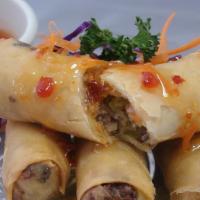 Chinese-Thai Egg Rolls (Po Pia Tod Jeen)  · These are Red Basil’s traditional egg rolls, kept per customer-request. Deep-fried egg rolls...