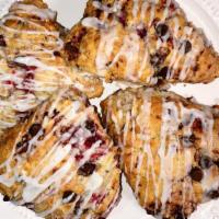 Scones · Season flavors available & baked fresh daily. Sweet & savory.