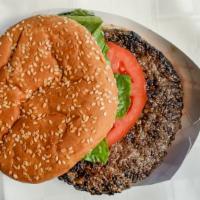 Burger (1/2 Lb.) · Most popular. Half pound patty on a toasted bun with your choice of options.