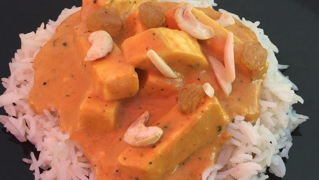Paneer Tikka Masala · Homemade Indian cheese prepared  in a mild creamy ginger garlic sauce and spices.