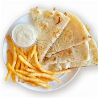 Kids Pita  · Our freshly made pita grilled with a generous portion of cheese and served with your choice ...