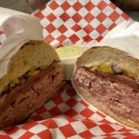 The Perfect Blend Combo · Turkey, bacon, pastrami, roast beef, cheddar. Lunch combo is a half size sandwich, salad or ...