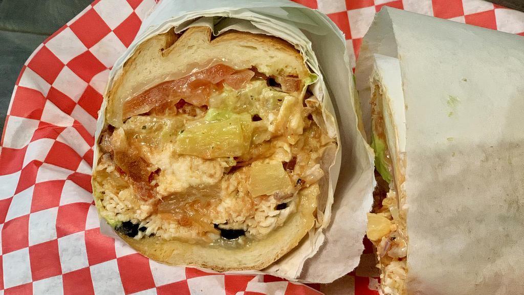 The One Sandwich · Turkey, salami ham & American. Lunch size sandwich is a half sized sandwich.