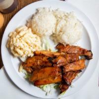 Aloha Teri Chicken · Boneless Chicken Thighs marinated overnight in our signature BBQ sauce then char-grilled.
