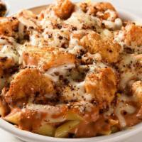 Spicy Baked Ziti With Chicken · Penne pasta topped with spicy tomato pepper sauce, chicken, and baked with mozzarella and pr...