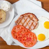 2 Egg Breakfast · Served with a bagel or bialy & plain cream cheese. Choice of home fries, cottage cheese or t...