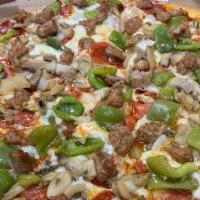 Small Romano'S Special Pizza · Sausage, Pepperoni, Mushrooms, Green Peppers and Onions.
