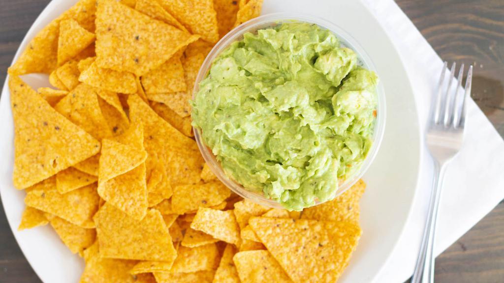 Guacamole · Made fresh in house served with tortilla chips and salsa.