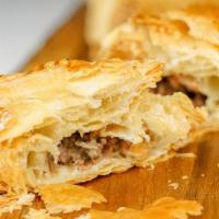 Meat Puffs · Phyllo dough with ground beef inside.