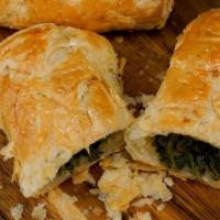 Spinach Puffs · Phyllo dough with spinach inside.
