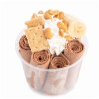 Chunky Monkey · Dark chocolate cream, peanut butter, peanuts, graham crackers, banana.