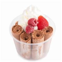 Chocolate Decadence · Dark chocolate cream, strawberries, raspberries.