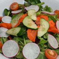 Side House Salad · carrot, cucumber, tomato, red wine vinaigrette