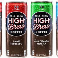 Cold Brew · Canned Cold Brew coffee, contains 130-150mg caffeine per 8oz can