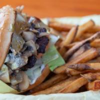 Fair Burger · 1/4 lb beef patty topped with grilled onions and sauteed mushrooms. Made with mayonnaise, le...