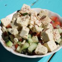 Chopped Salad · tomato, onion, cucumber, tofu feta (gf)