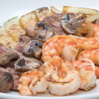 Steak* & Shrimp · Hibachi steak* and grilled shrimp lightly seasoned and grilled to your specification. Availa...