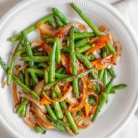 Sauteed String Beans · With brown or steamed rice.