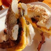 Sausage  Bagel Sandwich.. · Sausage, Fried Egg, Cheese, Avocado on your choice of Bagel