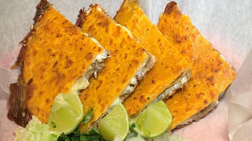 Quesadilla · Cheese Quesadilla with options to add meat and other toppings under modifiers