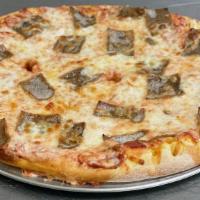 Greek Gyro Pizza · Tomato, Gyro Meat, Feta Cheese, Onion