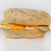Riverhead Breakfast Sandwich · Two eggs and melted American cheese on a Kaiser roll, with butter, salt, and pepper.