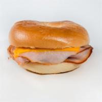 Montauk Point Bagel Sandwich · Ham grilled HOT w/ melted American cheese on a toasted bagel.