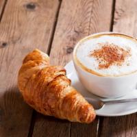 Cappuccino · An espresso-based coffee prepared with steam milk foam.
