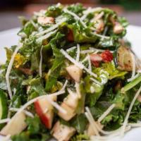 Chicken Kale Salad · Chicken Breast, Apples, Parmesan Cheese, Grilled Zucchini, Kale, Citrus Vinaigrette