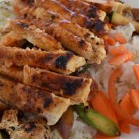 Grilled Chicken Teriyaki Bowl · Grilled Chicken Breast, Low-fat Homemade Teriyaki Sauce, Carrots, Peppers, Onions, Broccoli,...