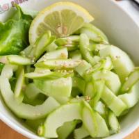 Cucumber Salad · Vegetarian. Cucumber, asparagus, sweet vinegar dressing, sesame seed.