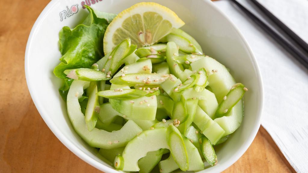 Cucumber Salad · Vegetarian. Cucumber, asparagus, sweet vinegar dressing, sesame seed.