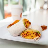 Southwest Burrito · Spicy AZ Fresh chorizo, cheddar, avocado, egg & jalapeno cream cheese