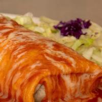 Sonoran Burrito · A large flour tortilla stuffed with your choice of meat, beans, special salsa, rice, cabbage...