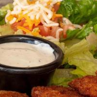 Breaded Shrimp (7) · Served with your choice of two sides: rice, beans, salad or fries.