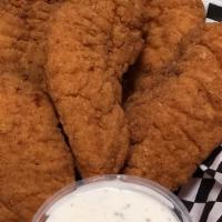Jumbo Chicken Fingers · 6 Pieces. With ranch dressing.