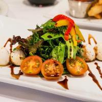 Salad Caprese · Mozzarella, tomato, basil, balsamic reduction