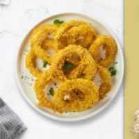 Onion Munch Bunch · Sliced onions dipped in a light batter and fried until crispy and golden brown.