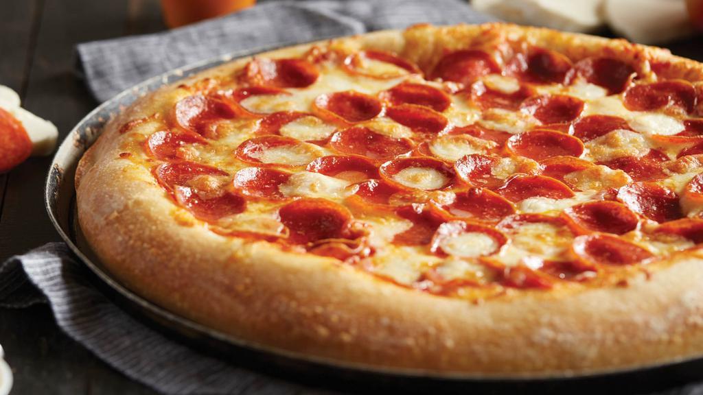 Tuscan Pepperoni · Fresh mozzarella and old-world style pepperoni tops our original pizza sauce and Wisconsin cheese blend.