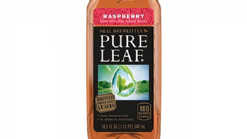 Pure Leaf Raspberry Tea - 18.5 Oz. Bottled Tea · Pure leaf raspberry is brewed from real tea leaves. A balance of sweet and tangy flavor. 18. 5 oz bottle.