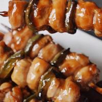 Yakitori · Broiled chicken on a skewer.