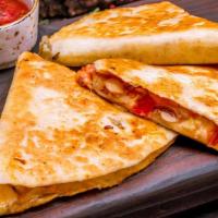 Kids Quesadilla · Flour tortilla, cheese, rice and beans or French fries.