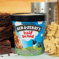 Half Baked · Chocolate & Vanilla Ice Creams mixed with Gobs of Chocolate Chip Cookie Dough & Fudge Browni...