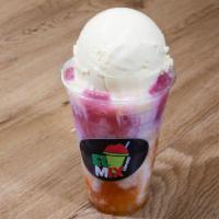 Obispo · 24 oz. Shaved ice with natural fruit syrup ice cream, topped with condensed milk and natural...