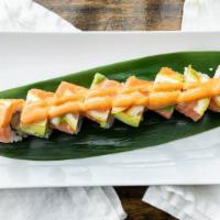 Seahawks Roll · Shrimp tempura, crab meat and cucumber topped with salmon, avocado, lemon and spicy mayo.

C...