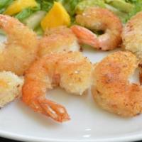 Coconut Prawns · Coconut battered prawns deep fried until golden brown. Served with our tasty sweet and sour ...