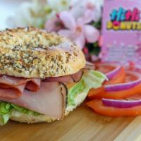 Ham Lunch Sandwich · Boar's Head® Premium Deli Ham & Cheese Sandwich served with Lettuce, Tomato, Onion and Mayo ...