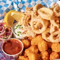 Calamari & Chips · served with slaw and  seatown tartar