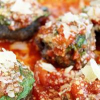 Meatball Madness (5) · 5 Pieces. Freshly baked meatball in marinara sauce with basil and parmesan.